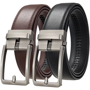 Men's Leather Belts Fashion Automatic Buckle Cowskin Male Belts Luxury Designer Black Brown 3.5cm
