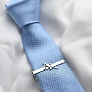 Men's Customized First Letter Tie Clip, Stainless Steel Personalized Tie Buckle, Jewelry Wedding Gift